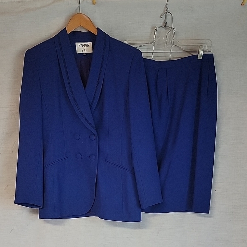 Kasper Royal Blue Blazer and Skirt Set